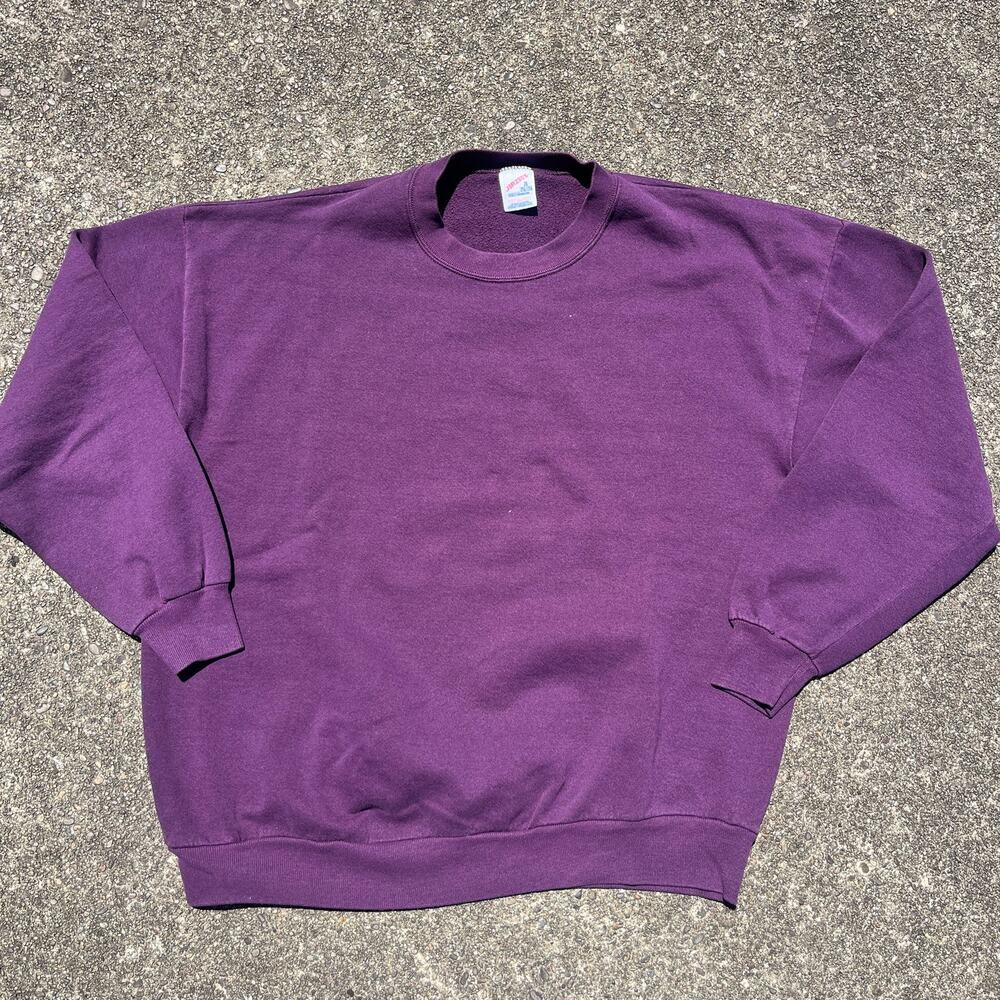 Vintage Purple Jerzees Blank Crewneck Sweatshirt Size XXL